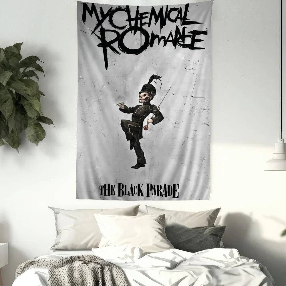 My C-Chemical R-Romance Band Anime Tapestry Hippie Flower Wall Carpets Dorm Decor Hanging Home