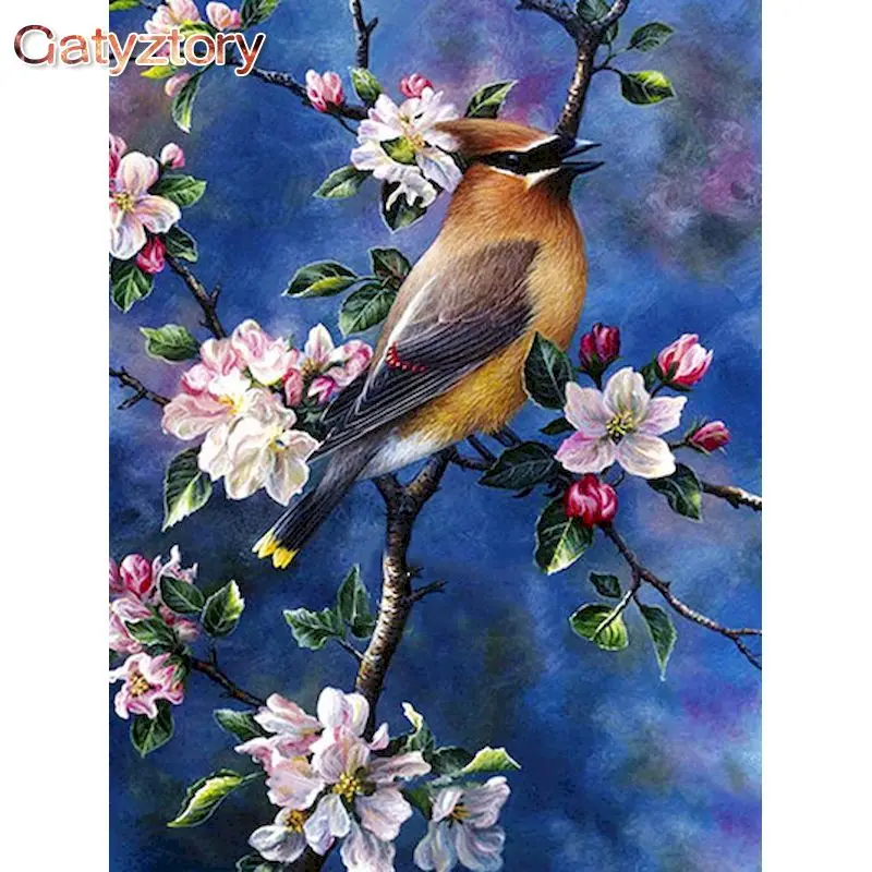 

GATYZTORY Frame Picture Bird Painting By Numbers 40x50cm For Adults Animals Coloring By Numbers Diy Crafts Handwork For Home Art