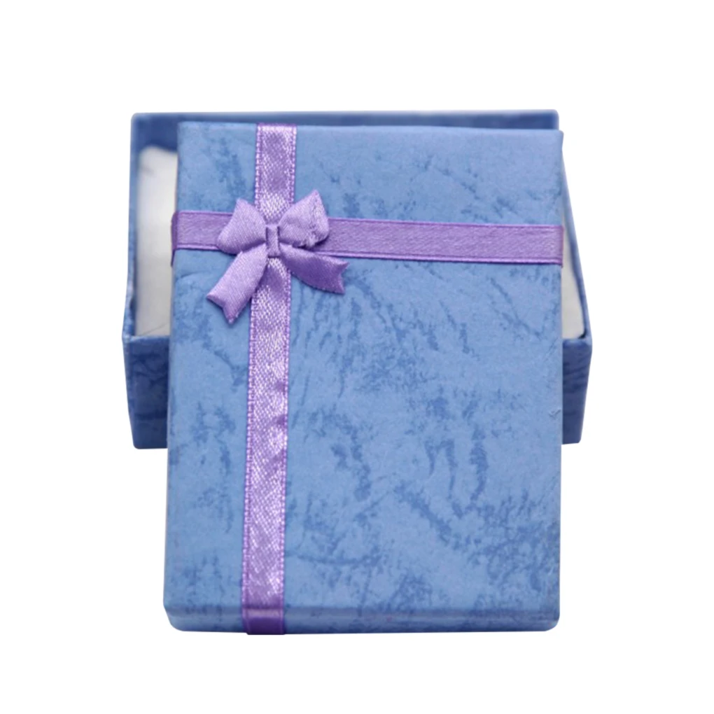 

Jewelry Box Earrings Necklace Pendant Organizer Cardboard Paper Gift Case for Wedding Birthday, Square Velvet Box