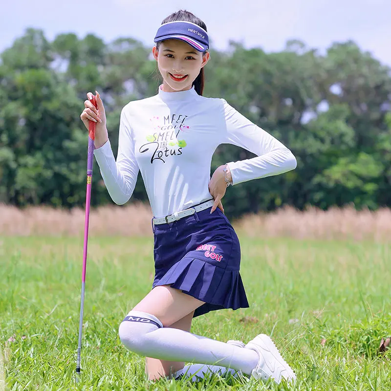 Tennis Wear Lady Slim Fit Anti-sweat Siamese Skirt Fall Suit Mg Clothing