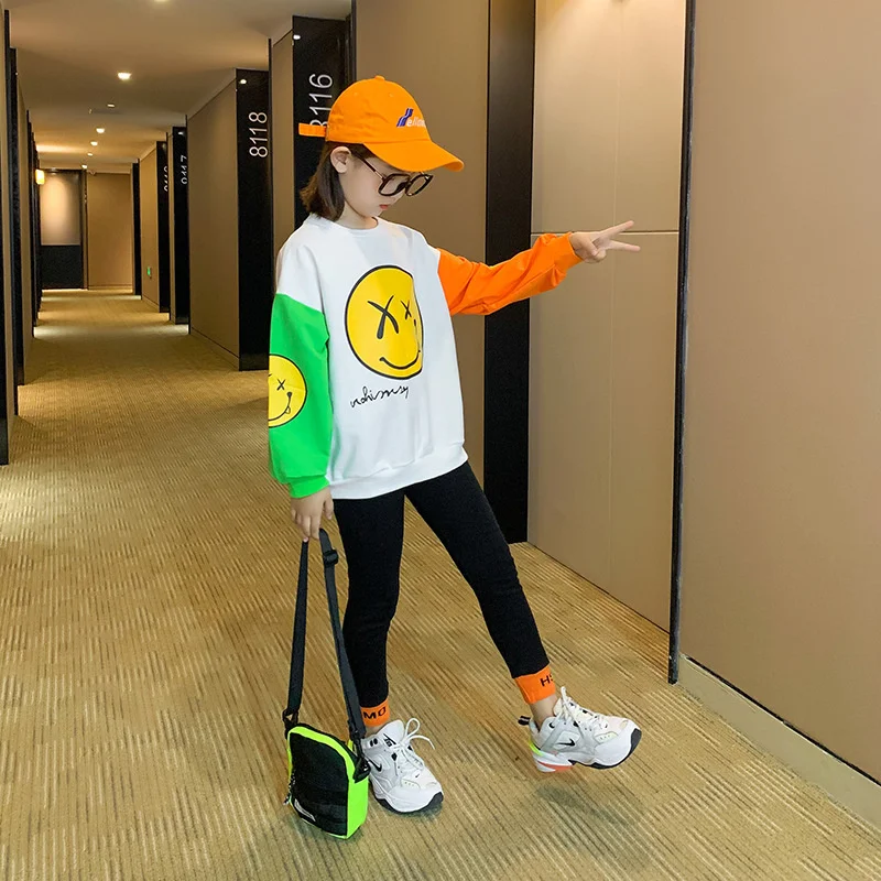 Костюм для девочек и мальчиков свитшот + штаны хлопок 2 шт./компл. 2022 дешевая