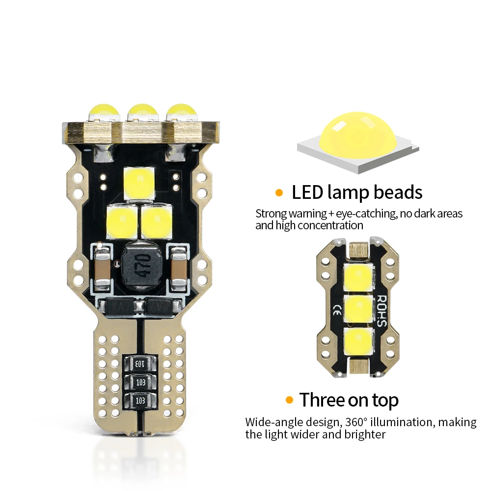 2 шт. T15 W16W светодиодная лампа Canbus без ошибок 3030 9SMD фонарь заднего хода