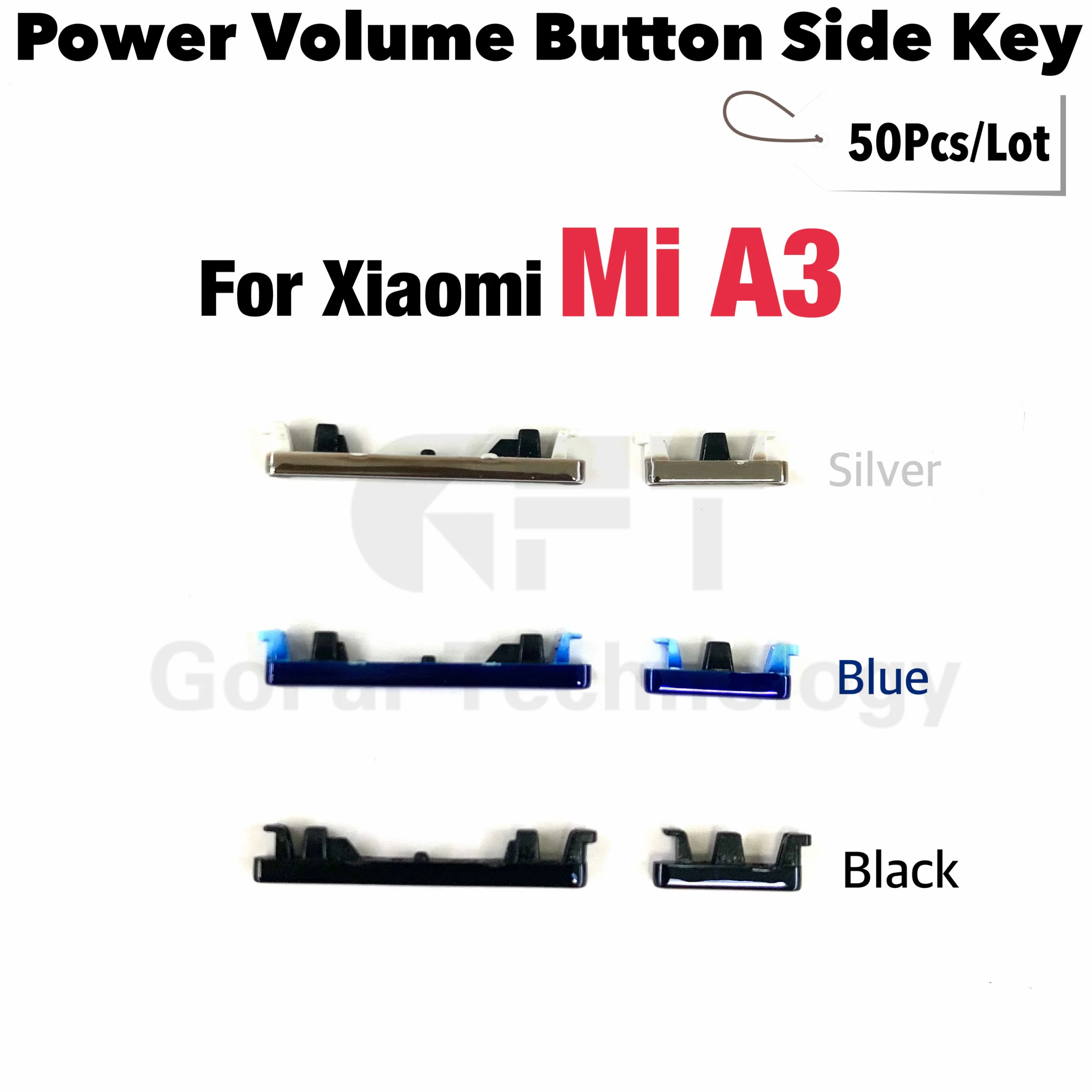 

50Pcs/Lot For Xiaomi Mi A3 CC9E Power Volume Button Side Key Button On Off Switch Key Replace Repair Spare Parts