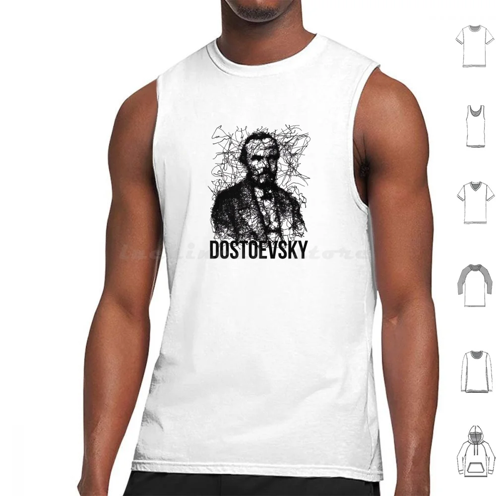 

Fyodor Dostoevsky-Famous Russian Art Drawing Black Tank Tops Vest Sleeveless Sarcastic Quotes Dostoevsky Literature Russian