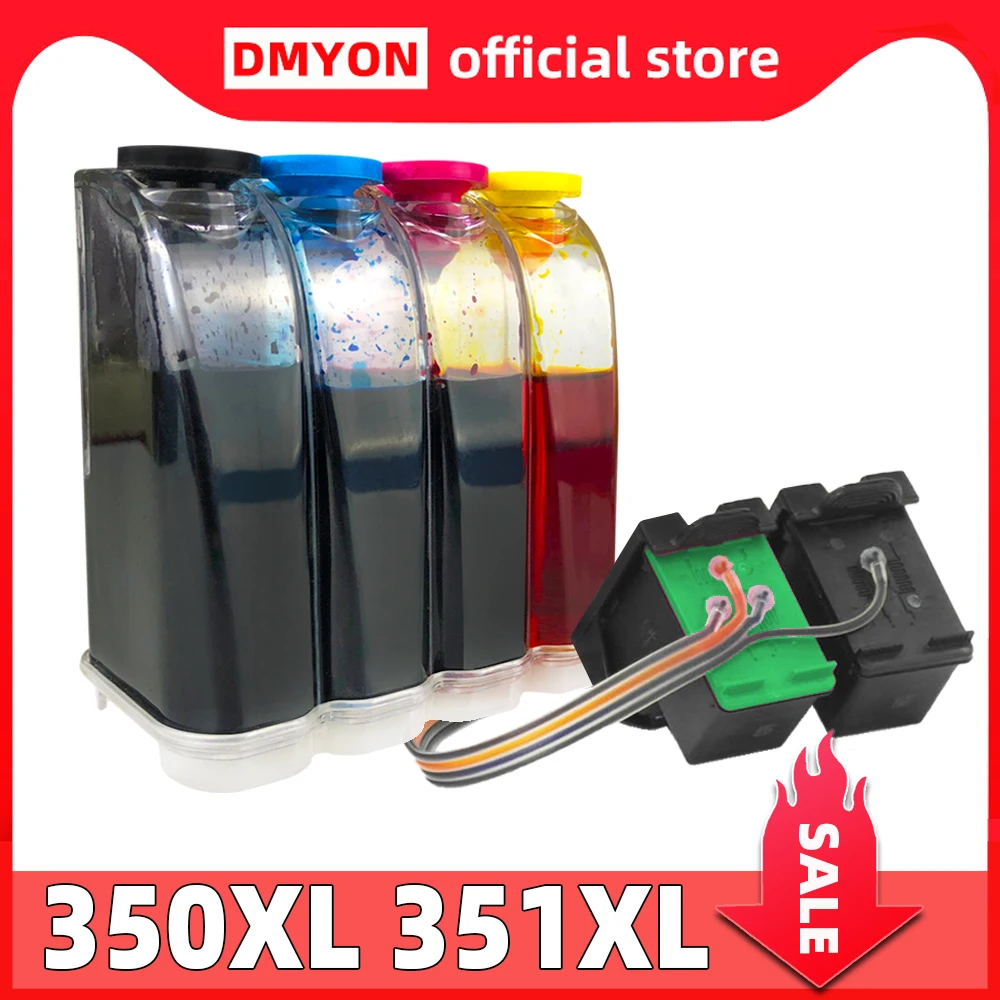 

DMYON CISS 350 351 Compatible for Hp Ink Cartridge Photosmart C4480 C4483 C4485 C4488 C4490 C4493 C4494 C4524 C4540 C4550 C4570