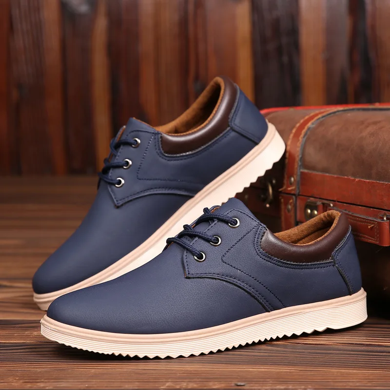 

Men Fashion Leather Casual Shoes Men's Spring Autumn Comfortable Flats for Men Sneaker Male Lace Up Oxfords Shoes zapatos