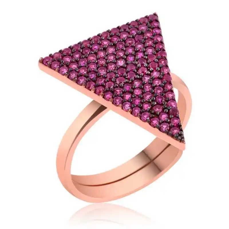 

Tevuli 925 Sterling Silver Pink Triangle Lady Ring