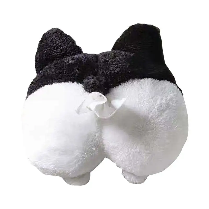 

Corgi Butt Tissue Holder Cartoon Soft Plush Corgi Butt Tissue Dispenser Napkin Storage Box Tissue Tray Paper Container For Car