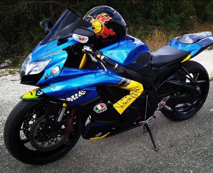 

Литьевая пресс-форма, новый комплект обтекателей из АБС-пластика, подходит для Suzuki GSX-R 600 750 K8 2008 2009 2010 08 09 10, комплект кузова с синей акулой