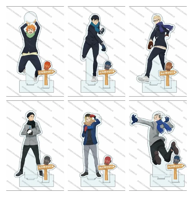 

Anime Haikyuu!! Figures Cosplay Snowball Throwing Style Acrylic Stands Model Character Shoyo Kageyama Standing Sign Fans Gift