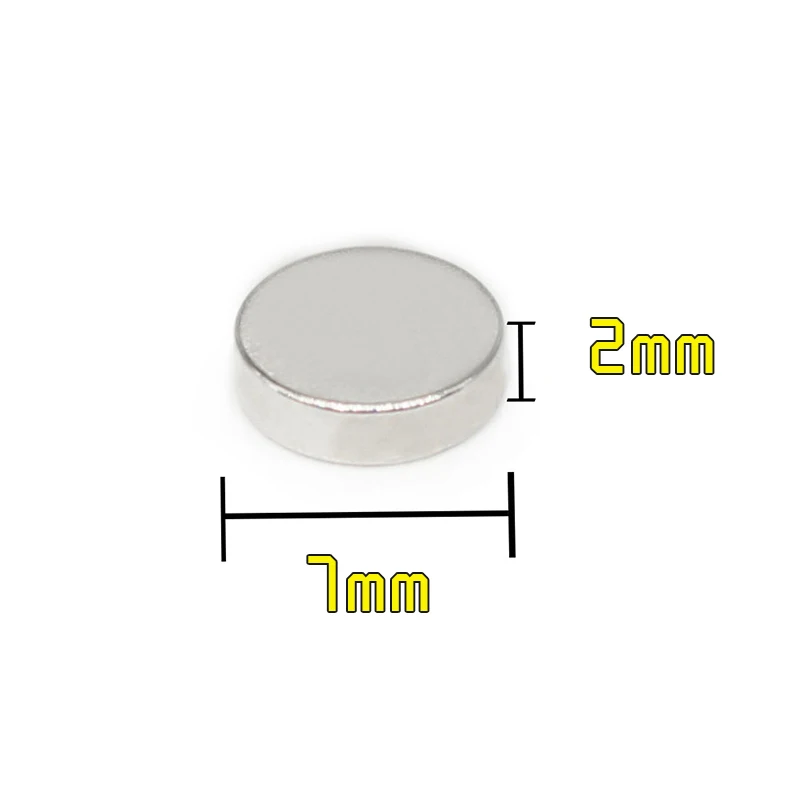 

20/50/100/200/500PCS 7*2 mm Disc Rare Earth Magnet 7x2mm N35 Small Round NdFeB Magnet 7x2 Strong Powerful Magnetic Magnets
