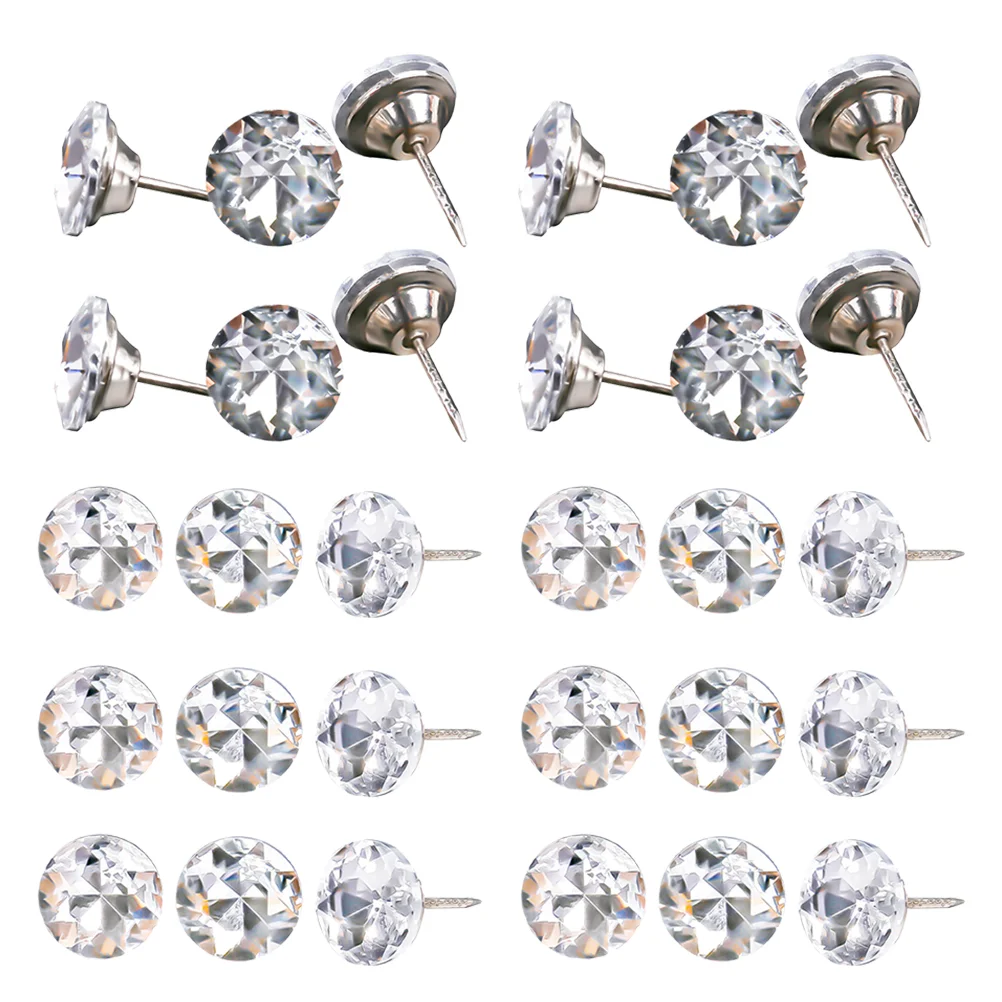 

Upholstery Tacks Crystal Decorative Furniture Buttons Nails Sofa Studspush Nailtack Silver Brads Sew Diamond Cardboard Button