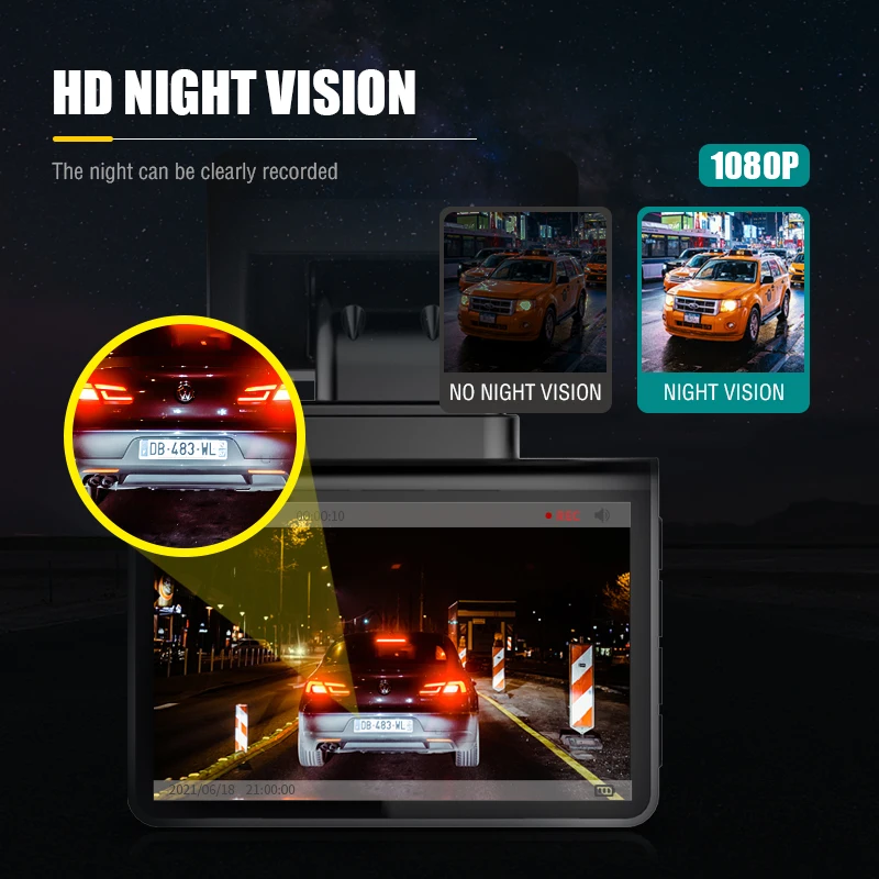 $71.84 Asawin A2 Dual Lens Car Dash Cam recorder Front and Rear With Night Vision Car Dvr Dual Camera 2.45 Ips