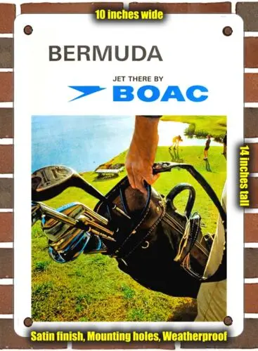 Металлический знак-1970 бермуды BOAC - 10x14 дюймов