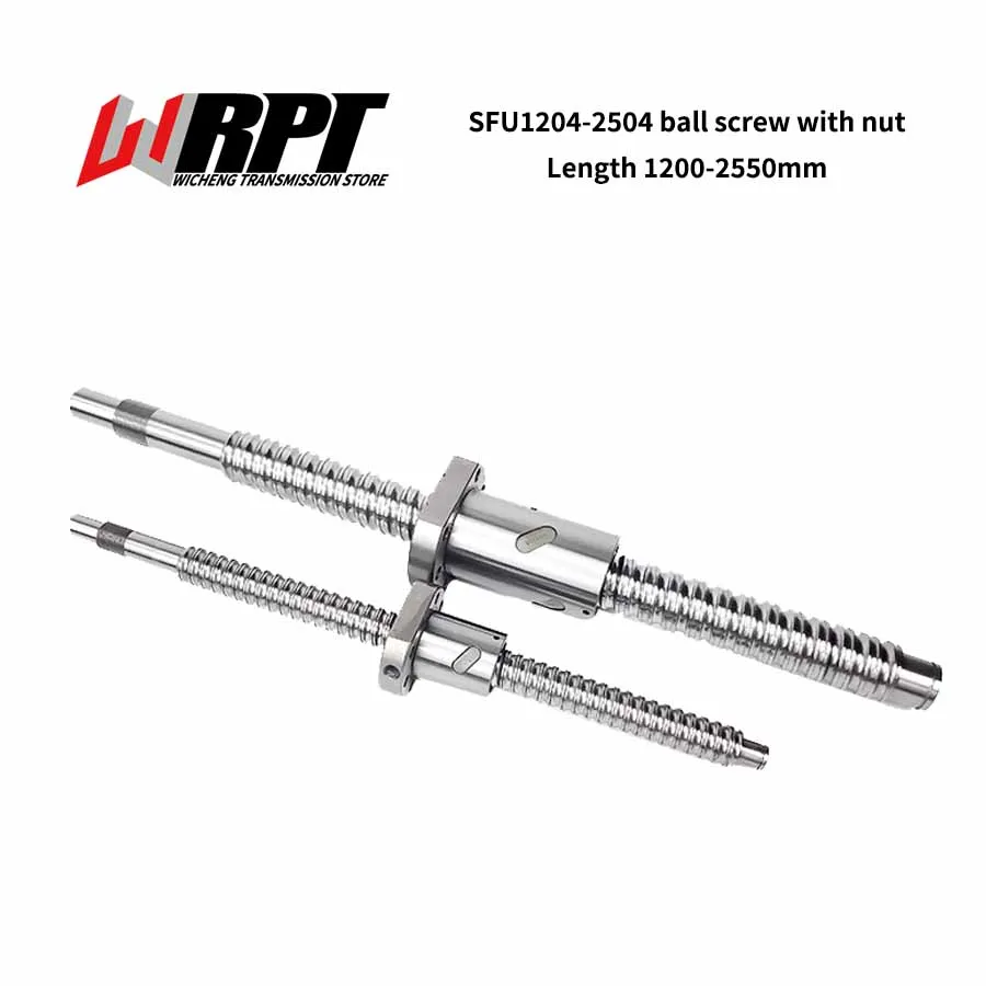 Высокоточный шариковый винт C7 с поясной гайкой обработанный концом