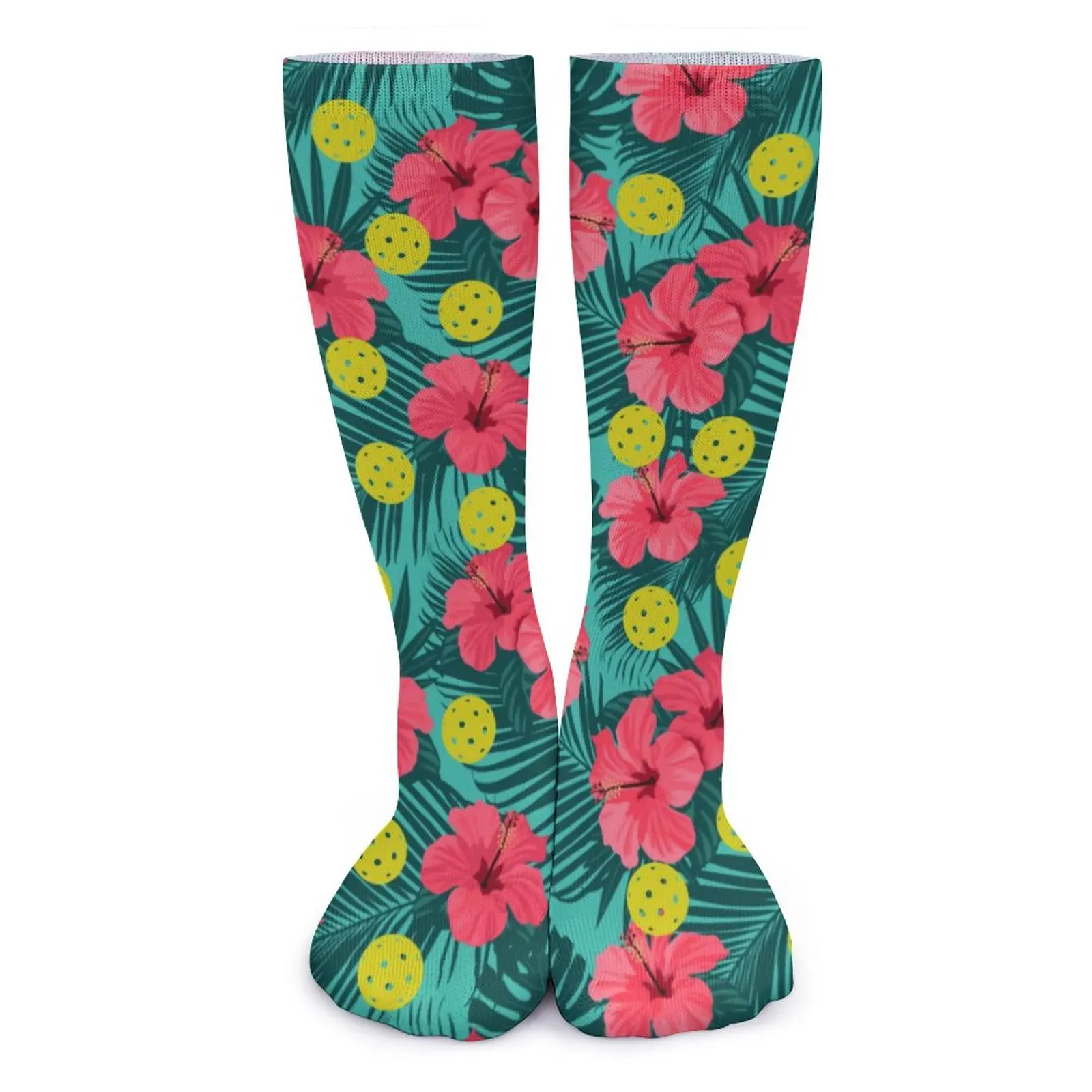 

Hibiscus Цветочные Носки тропический пиклет Ретро Чулки Winter Нескользящие женские носки, удобные велосипедные носки с принтом