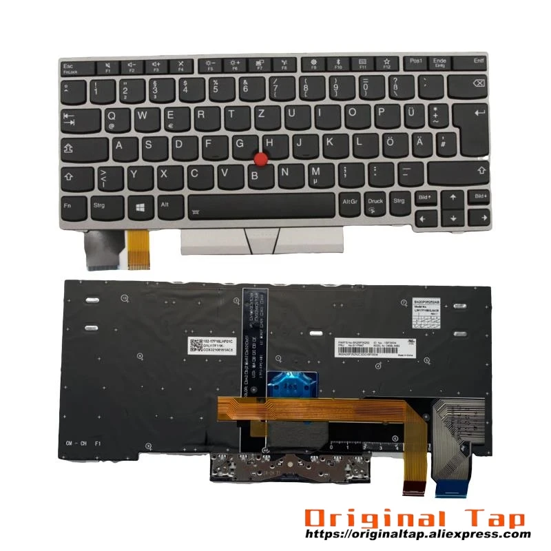 DE немецкая клавиатура с подсветкой для Lenovo Thinkpad X280 A285 X390 X395 L13 Yoga Gen 1 5N20W68240 5N20W68276