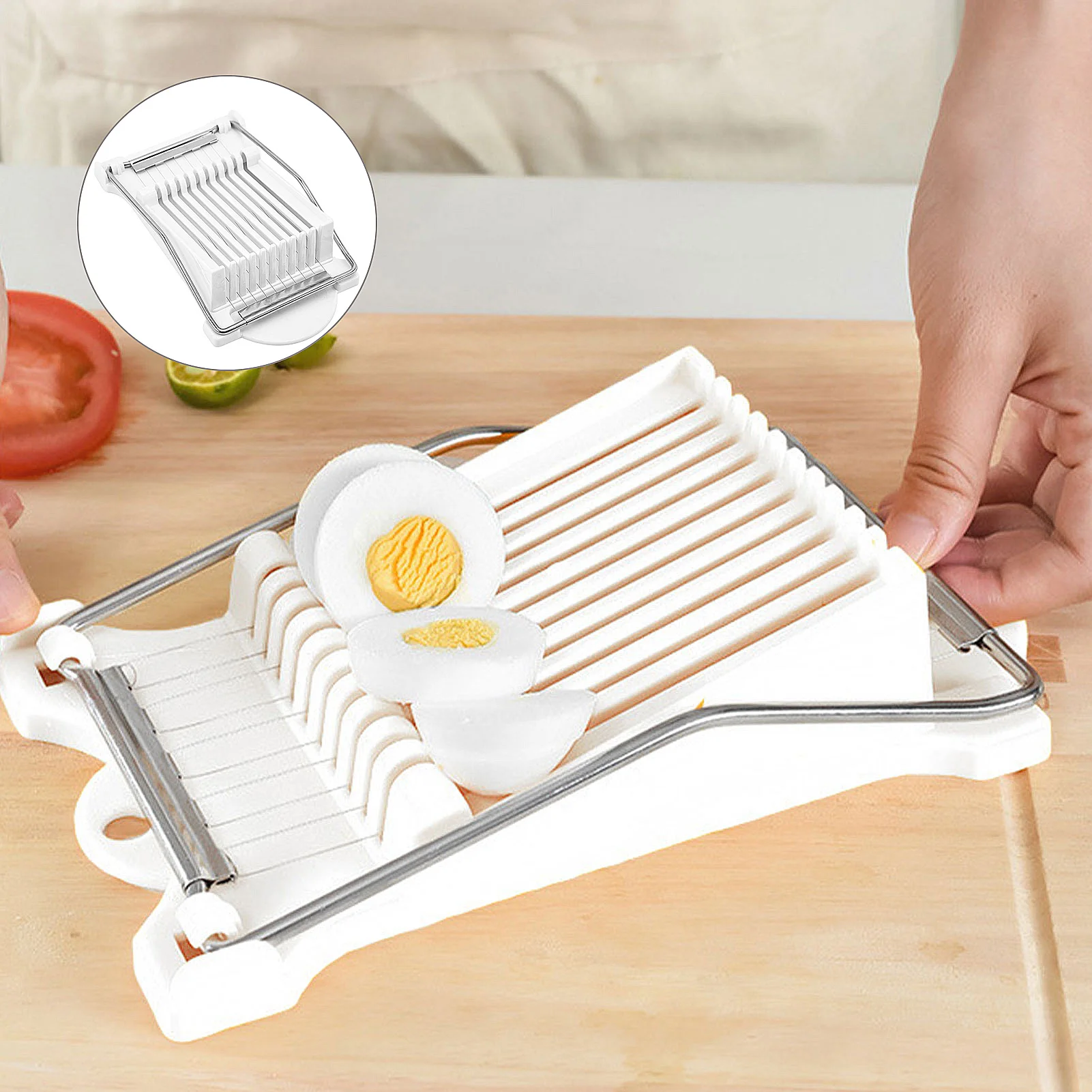 

Luncheon Meat Slicer Manual Egg Cutter 304 Reinforced Stainless Steel Boiled Egg Fruit Soft Cheese Slicer Spam Cutter