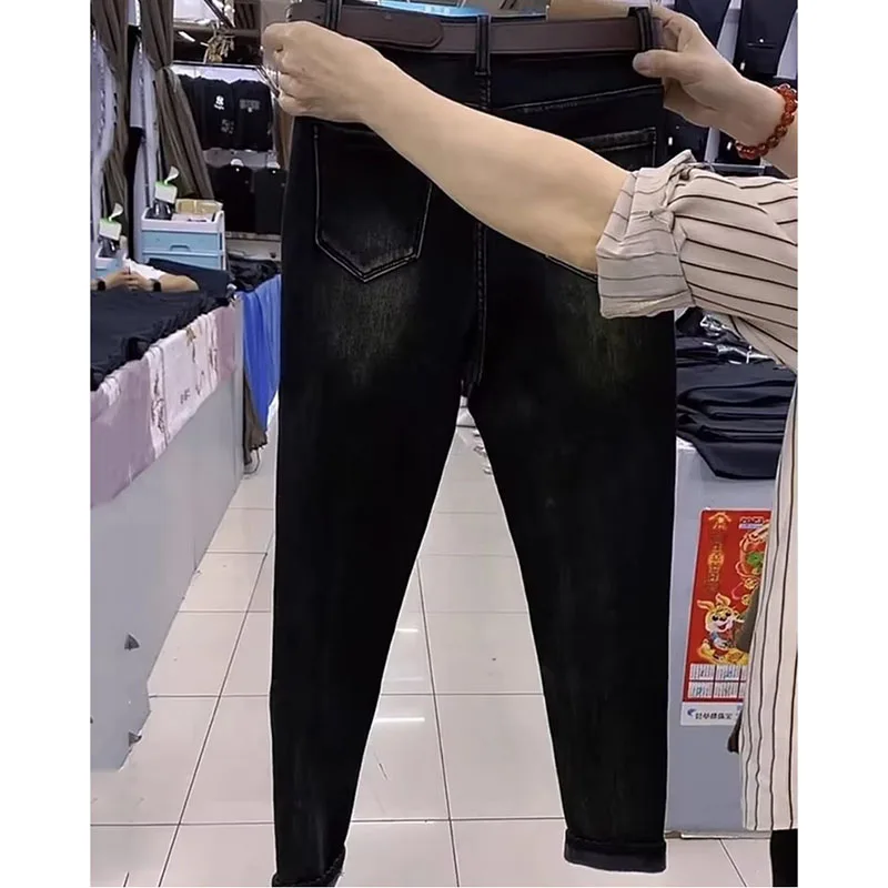 Женские бархатные джинсы зима-осень 2024 новые Harun женские эластичные брюки