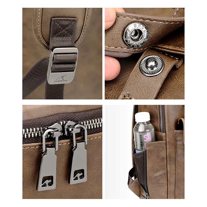 Водонепроницаемый рюкзак для ноутбука 15 6 дюйма из ПУ кожи