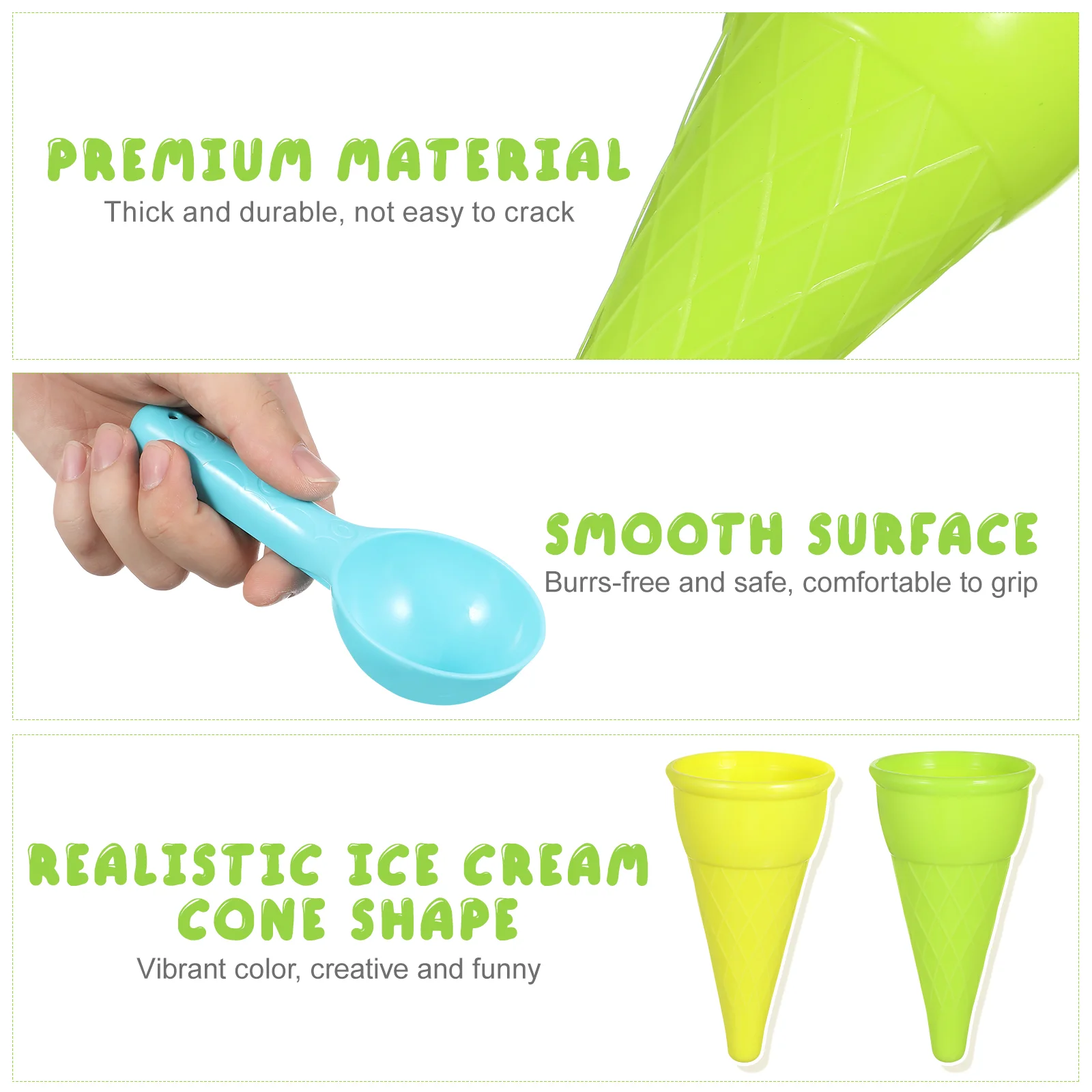 Toyandona Play House Beach Ice Cream Cone Scoop Set (случайный цвет 5 шт./упак.) 2 упаковки для продажи