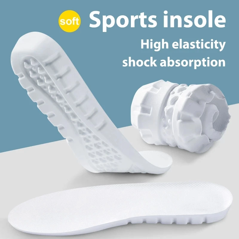High Elastic Latex Sport Insoles for Sneakers Comfort Shoe Sole Arch Support Shock Absorption Plantar Fascitis Relief Insoles