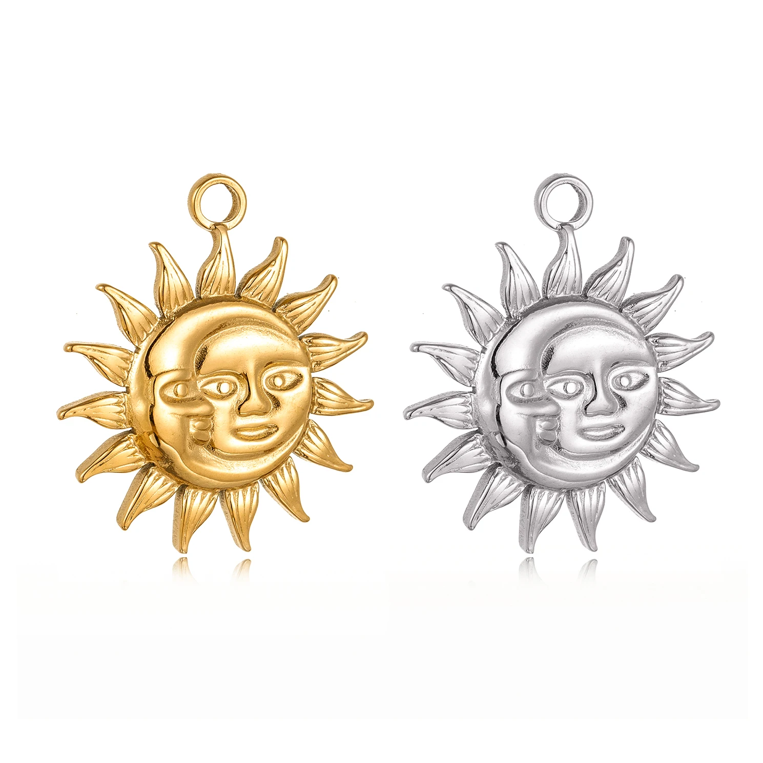 DOOYIO 3 шт./лот подвески из нержавеющей стали подвески Солнце Луна лицо Подвески винтажные для DIY изготовления ювелирных изделий Ожерелье Подвеска ручной работы