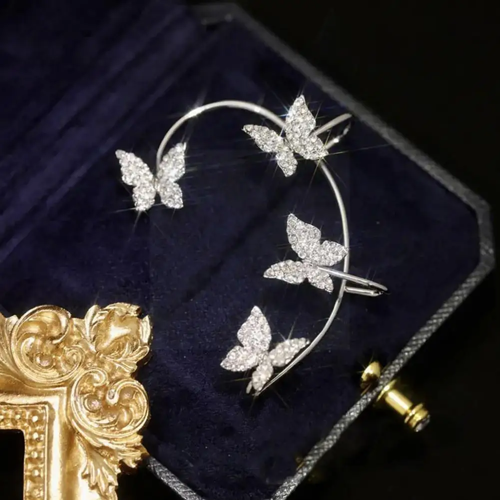 

Super Flash Ear Clip Ear One Piece Earrings Fairy High Sense Personality Versatile Earrings For Women Jewelry Ear M9d6
