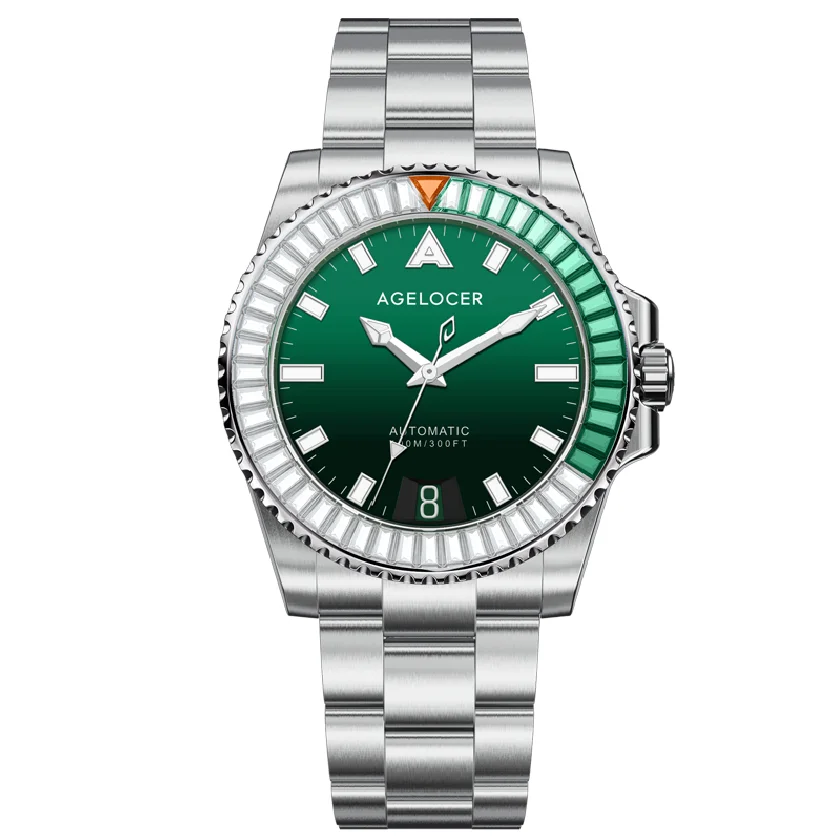 

AGELOCER Diver Men Mechanical Watch Top Brand Luxury Automatic Watch Sport Green Diamond Waterproof Watch Mens relogio masculino