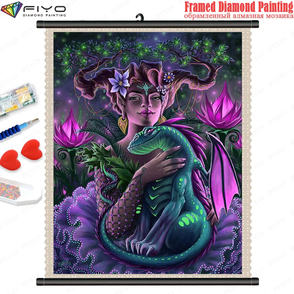 Картина с рамкой из страз фантазия искусственное аниме искусственная вышивка 5D
