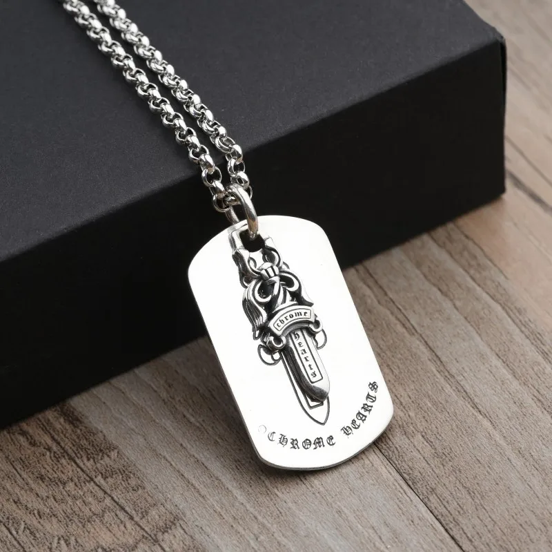 Мужское ожерелье из стерлингового серебра с мечом персонализированная цепочка