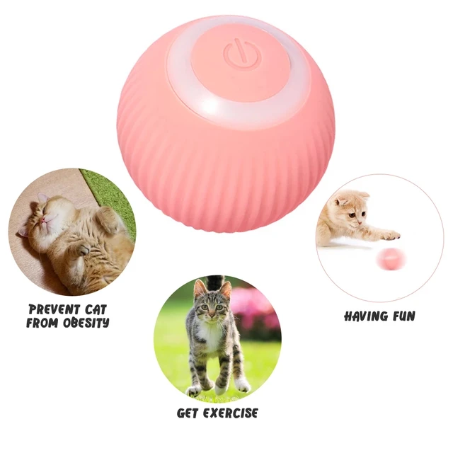 Automatic Rolling Cat Toys Ball Electric Cat Toys Interactive Smart Self-moving Kitten Toy for Indoor Playing USB Rechargeable 4