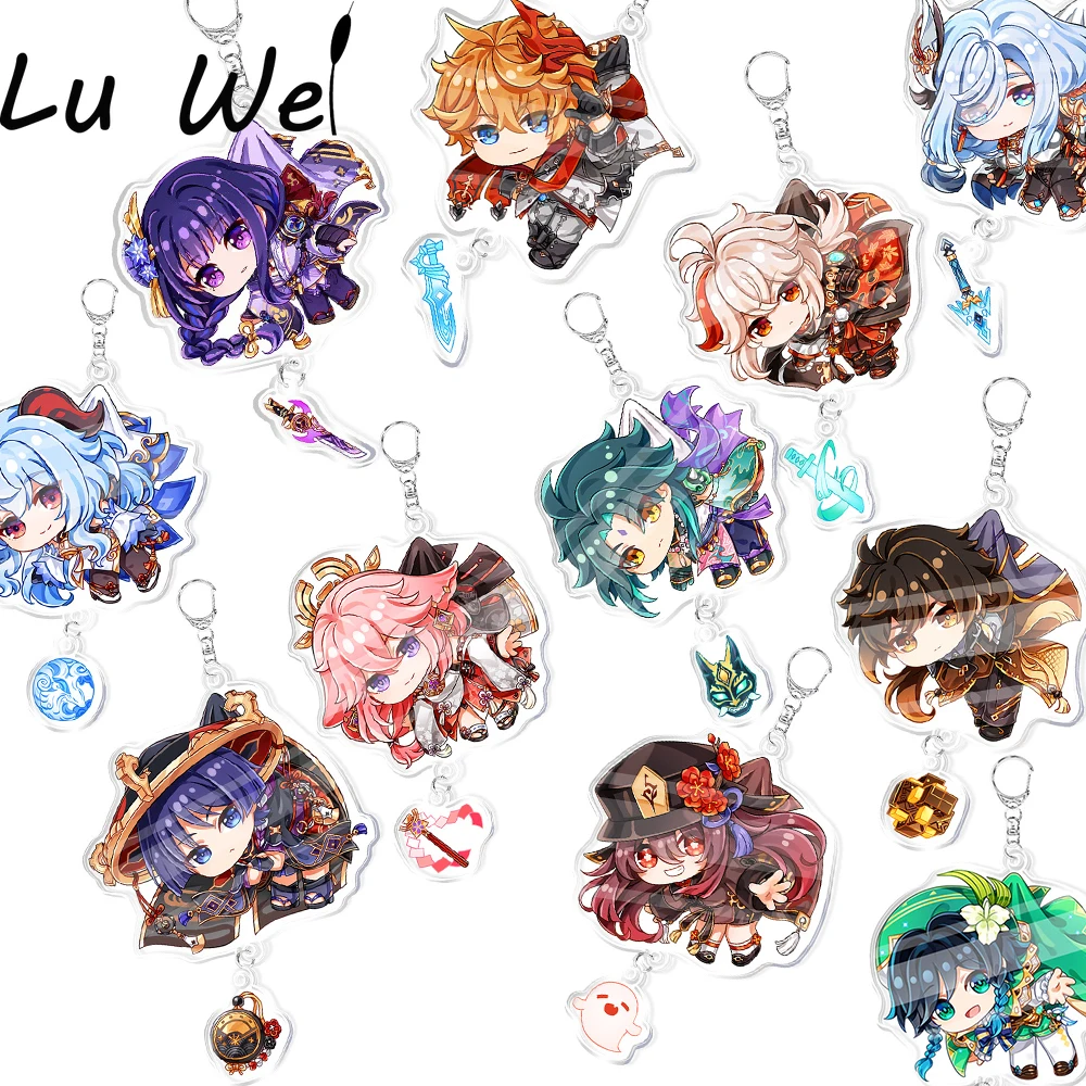

Cartoon Keychain Genshin Impact Metal Car Keychain Key Chain With Pendant Keyring Keychains Women Jewelry Gift Anime Accessories
