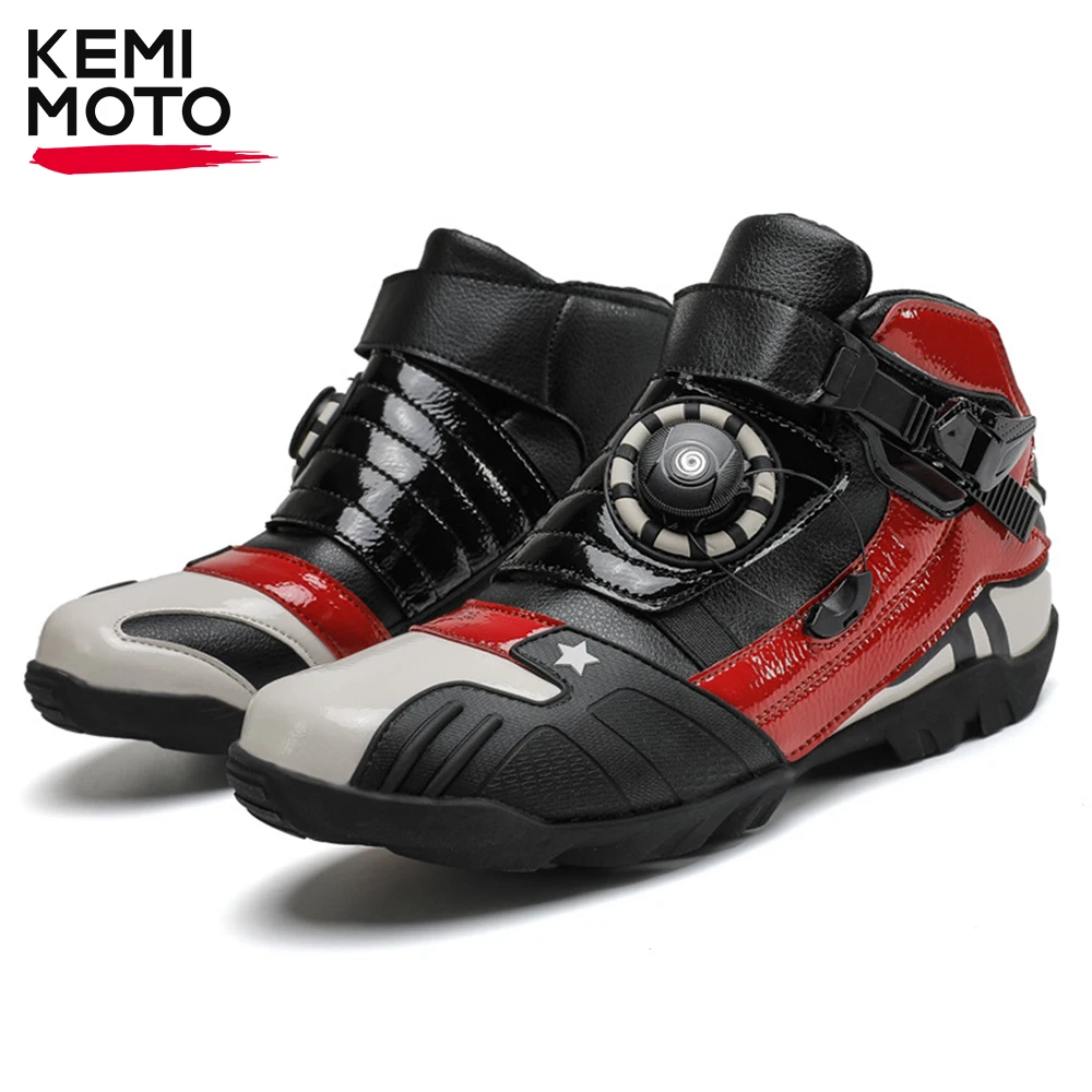Motorcycle Riding Men Boots Motobike Ankle Shoes Motorcross Men Breathable Boots Off-road Boots Anti-slip Outdoor