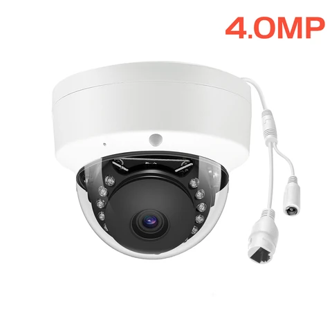 4MP металлическая купольная камера видеонаблюдения POE IP Onvif H.265 Audio 4MP камера обнаружения лиц с защитой от вандализма