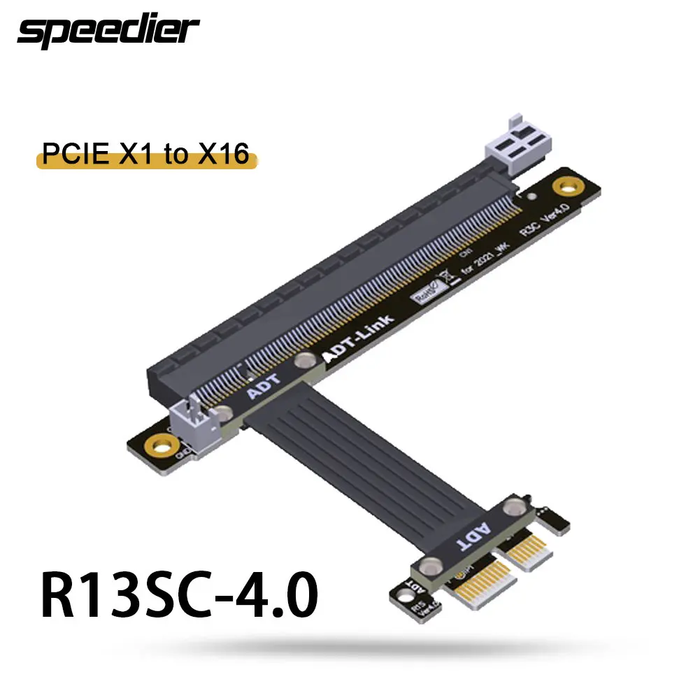 

Кабель-удлинитель ADT R13SC-4.0 PCI Express 4,0 X1 на X16 GPU PCI-E PCIe 3,0 1x на 16x, поддержка графических карт NVidia AMD