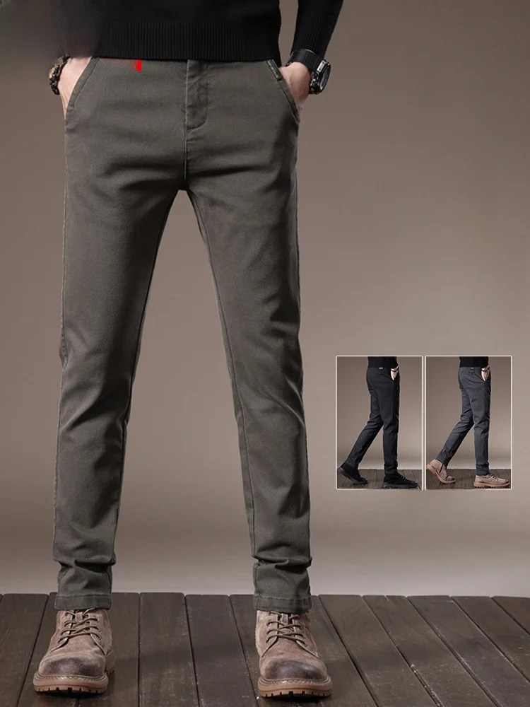 Nanjiren Мужские повседневные брюки Весна и осень Высококачественный деловой тренд