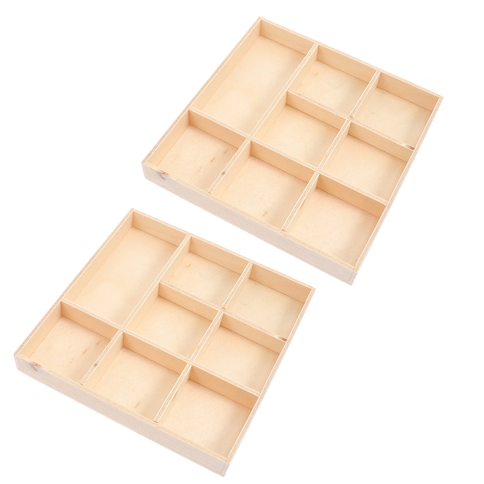 

Wooden Tray Storage Box Wood Jewelry Christmas Boxes Compartments Bins Display Decorative Sections Case Organizer Unfinished
