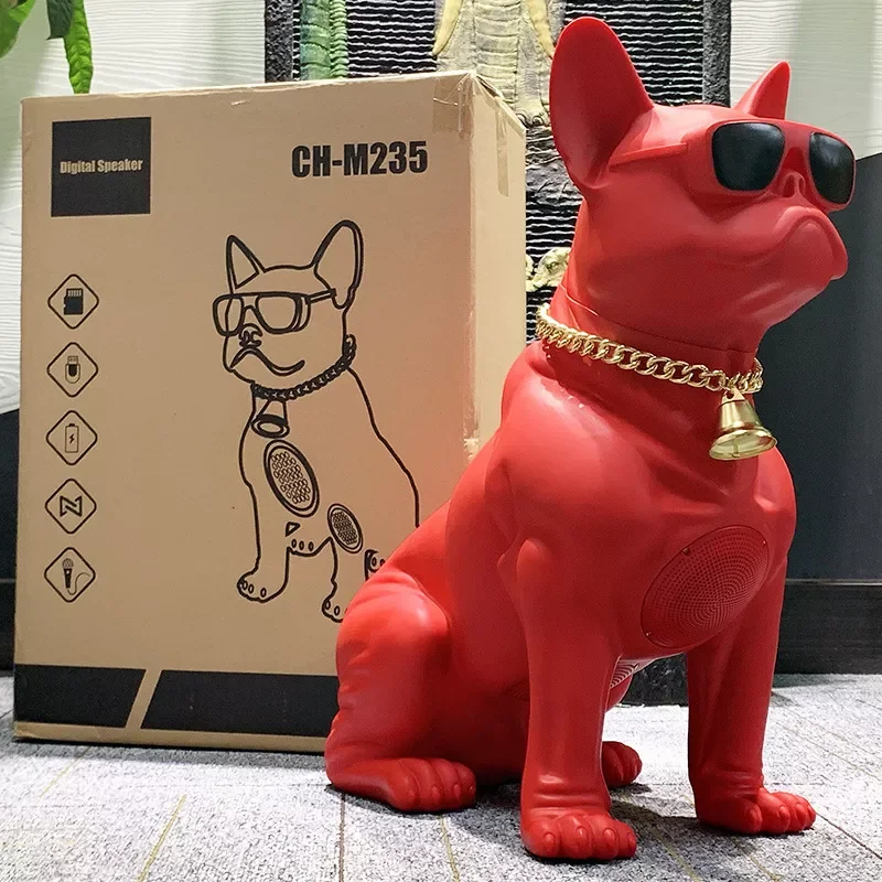 

Portable Wireless Bluetooth Speaker Cool Dog Shape Full-body Bulldog CH-M235 Good Bass BT TWS Outdoor Speaker Box