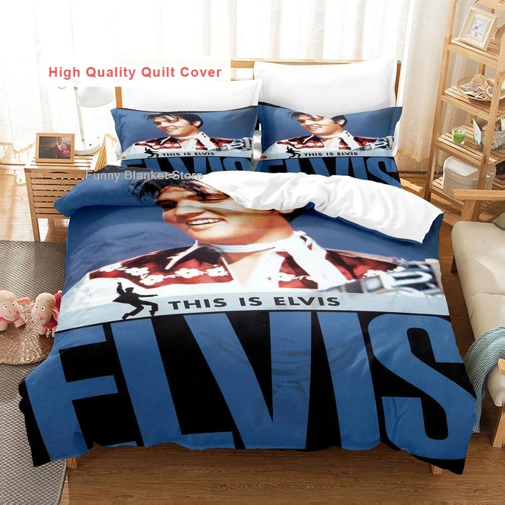

Elvis Presley Bedding Set Single Twin Full Queen King Size Bed Set Aldult Kid Bedroom Duvetcover Sets 3D Print The King New