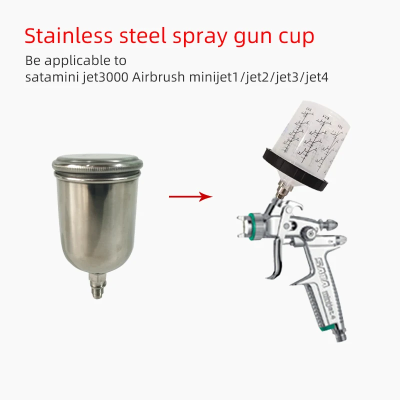 Чашка для пистолета-распылителя из нержавеющей стали SATA 3000B Jet 1/2/3/4 Горшок 125 мл