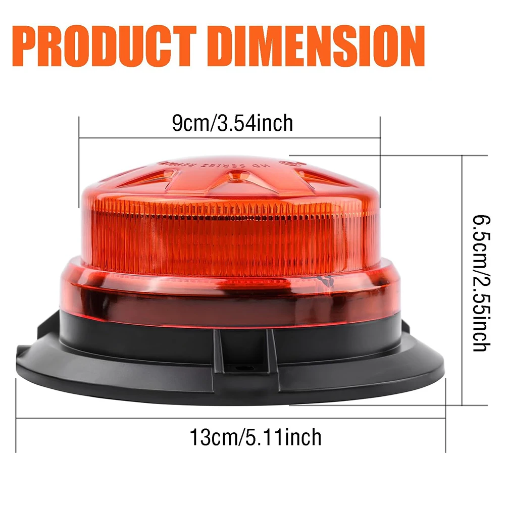 Янтарный Аварийный Сигнальный Светильник Для Автомобиля С Магнитным Основанием