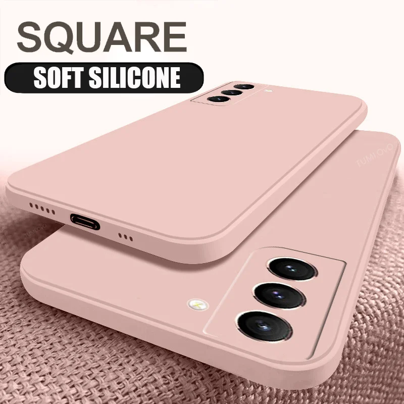 

S22 Ultra Case Square Silicone Case for Samsung Galaxy S22 Plus S21 FE S20 S10 S9 5G Note 20 10 Pro 9 Lite Fall Protection Cover