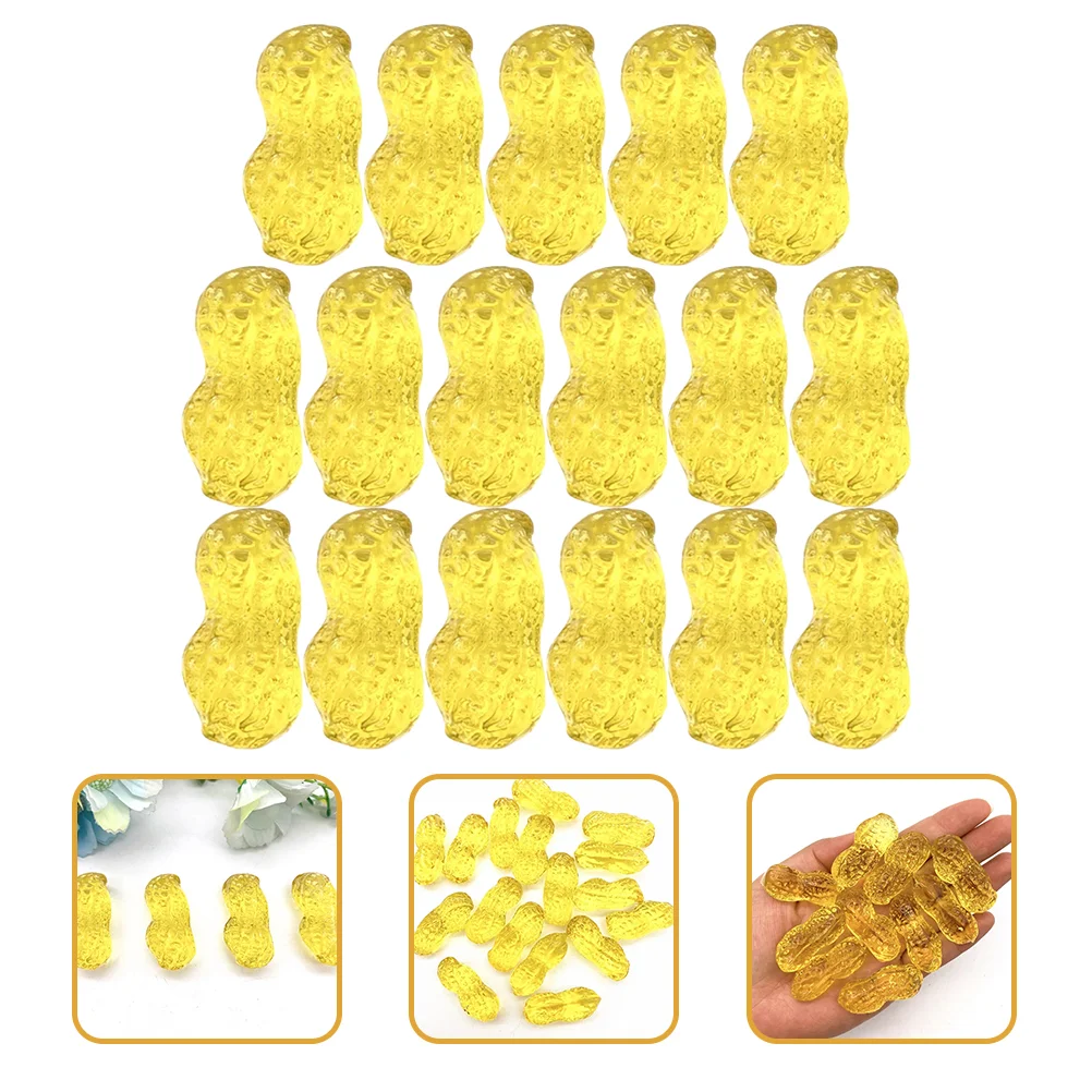 

17 Pcs Smooth Citrine Beads Decoration Home Statue Peanut Decorative Glass Pendant Charms Artificial Vegetables