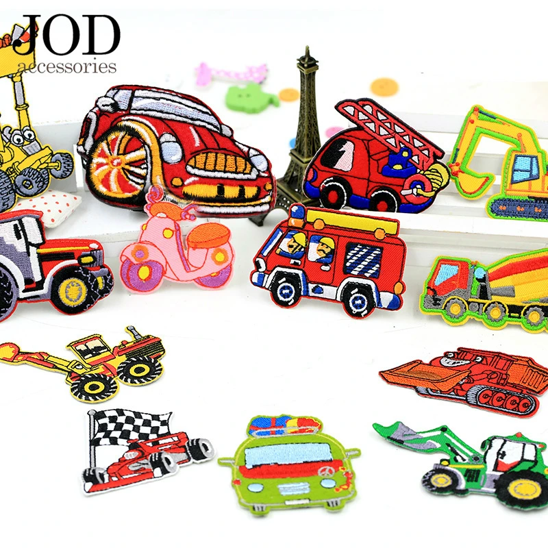 

Embroidered Car Iron on Patches for clothing Children jeans DIY Badge Fabric Stickers Applique Embroidery Patch For Clothes
