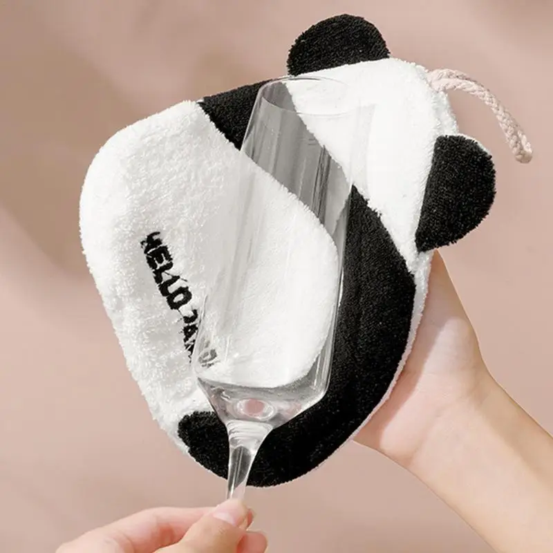 Симпатичные подвесные полотенца из микрофибры быстросохнущие в форме панды для