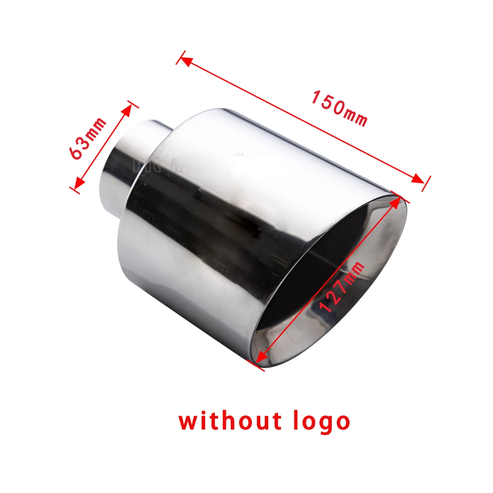 

Автомобильный выхлопной наконечник интерфейса 63 мм 76 мм Наклонный Овальный выход 127 мм Универсальный автомобильный глушитель из нержавеющей стали насадка для хвостовой трубы