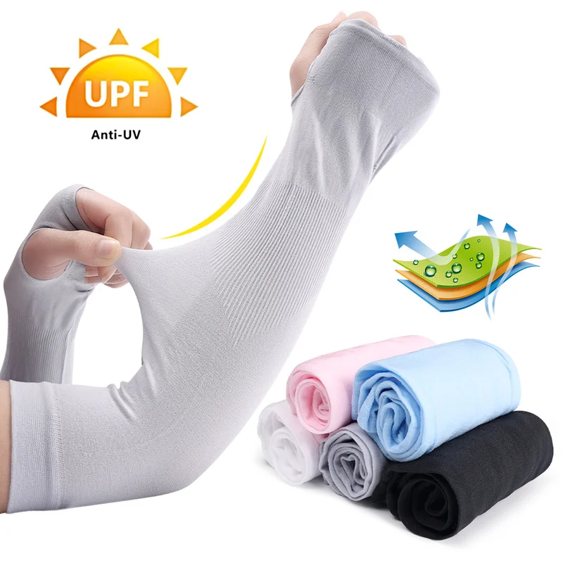 

Ice Silk Sleeve Sunscreen Cuff Arm Sleeves Uv Sun Protect Anti-Slip Summer Men Women Gloves Outdoor Driving Bicycle Ice Sleeve