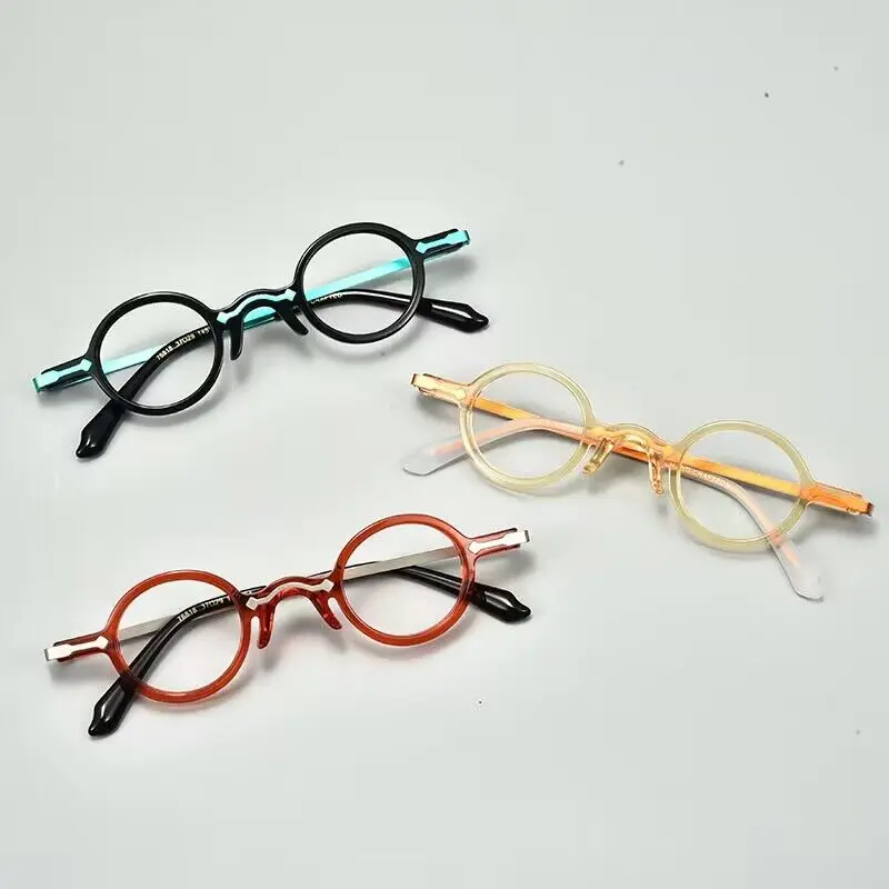 

Японские маленькие круглые оправы для очков, мужские винтажные высококачественные очки по рецепту, ацетатные модные очки для женщин