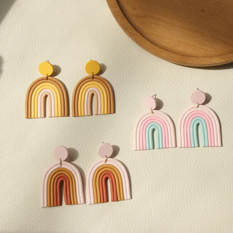 Женские длинные висячие серьги AOMU из керамической глины в Корейском стиле